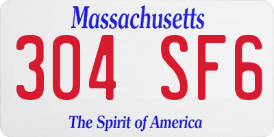 MA license plate 304SF6