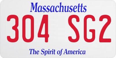 MA license plate 304SG2