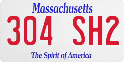 MA license plate 304SH2