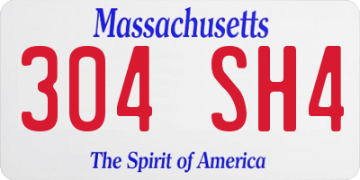 MA license plate 304SH4