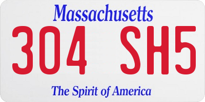 MA license plate 304SH5