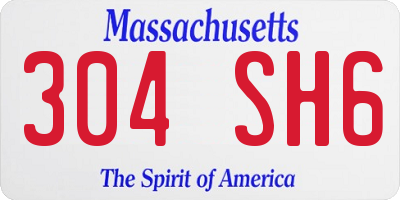 MA license plate 304SH6