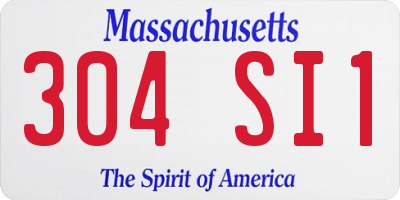 MA license plate 304SI1