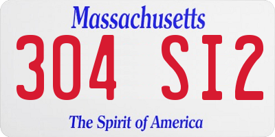 MA license plate 304SI2
