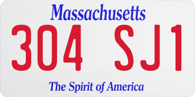 MA license plate 304SJ1