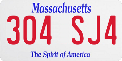 MA license plate 304SJ4