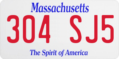 MA license plate 304SJ5