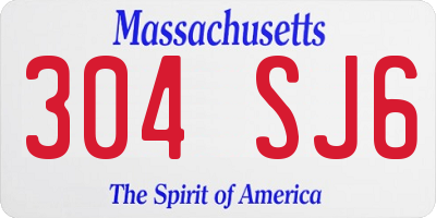 MA license plate 304SJ6