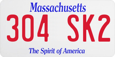 MA license plate 304SK2
