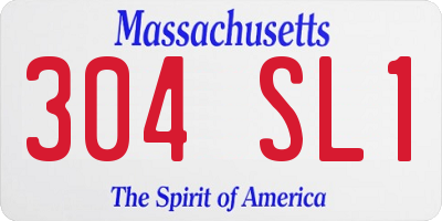MA license plate 304SL1