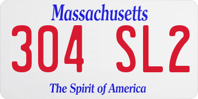MA license plate 304SL2