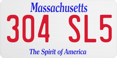 MA license plate 304SL5