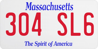 MA license plate 304SL6
