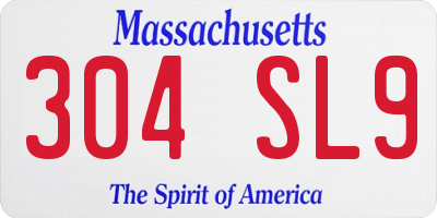 MA license plate 304SL9