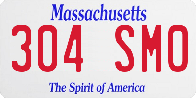 MA license plate 304SM0