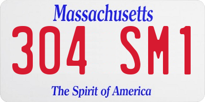 MA license plate 304SM1