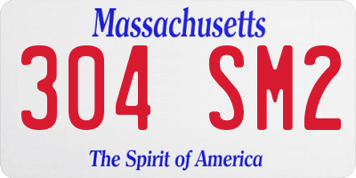 MA license plate 304SM2