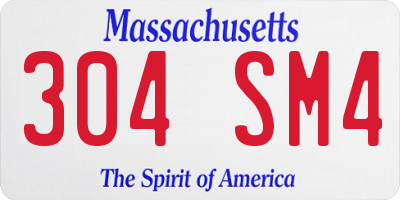 MA license plate 304SM4