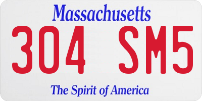 MA license plate 304SM5