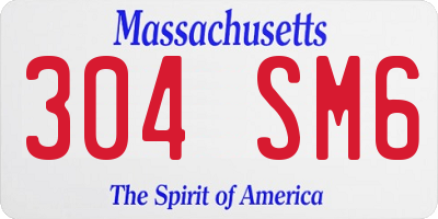 MA license plate 304SM6