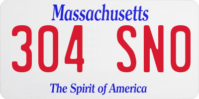 MA license plate 304SN0