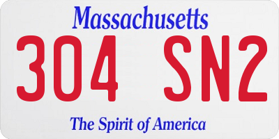 MA license plate 304SN2