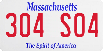 MA license plate 304SO4