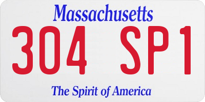 MA license plate 304SP1
