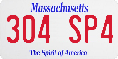 MA license plate 304SP4