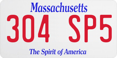 MA license plate 304SP5