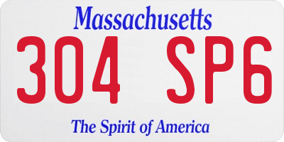 MA license plate 304SP6