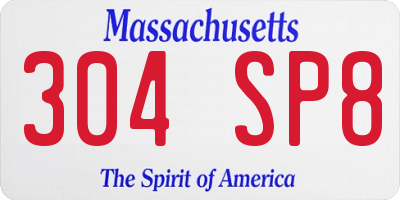 MA license plate 304SP8