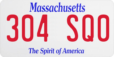 MA license plate 304SQ0