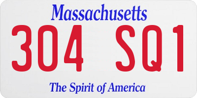 MA license plate 304SQ1