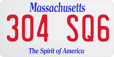 MA license plate 304SQ6