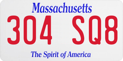 MA license plate 304SQ8