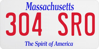 MA license plate 304SR0