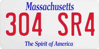 MA license plate 304SR4
