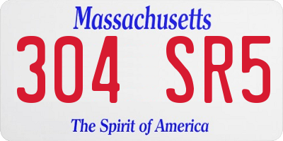 MA license plate 304SR5