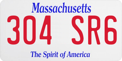MA license plate 304SR6