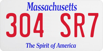 MA license plate 304SR7