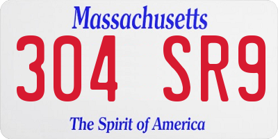 MA license plate 304SR9