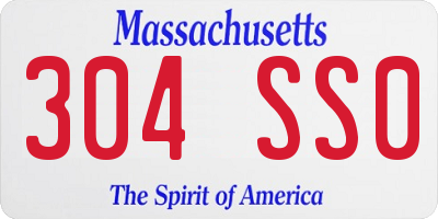 MA license plate 304SS0
