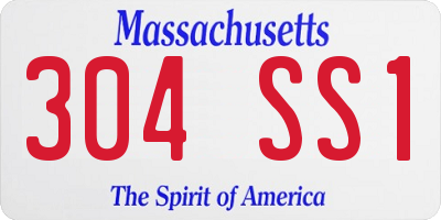 MA license plate 304SS1
