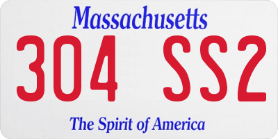 MA license plate 304SS2