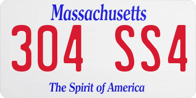 MA license plate 304SS4
