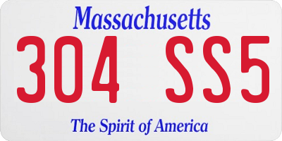 MA license plate 304SS5