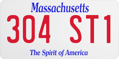 MA license plate 304ST1