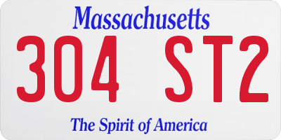 MA license plate 304ST2
