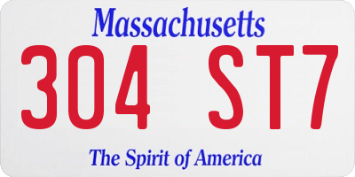 MA license plate 304ST7